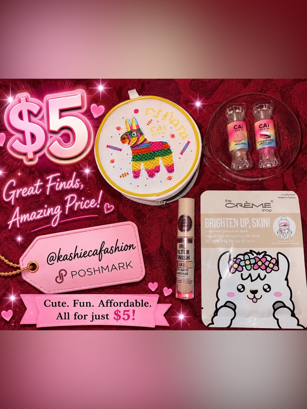 Lip Gloss Face Mask Concealer Bundle